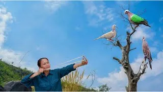 Thumbnail: "12 hours spent hunting green doves with a slingshot"