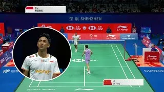 Thumbnail: Tunggal Putra | Li Shi Feng(CHN) vs. Alwi Farhan(INA) | Sorotan Badminton 2025