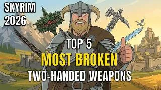 Thumbnail: Skyrim’s Top 5 BROKEN Two-Handed Weapons + Where to Find Them! (2026 Ranking & Guide)