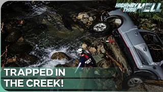 Thumbnail: A 90-Foot Drop Into a Freezing Creek | Highway Thru Hell Universe