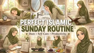 Thumbnail: 🌿 Perfect Islamic Sunday Routine for Muslimah | Deen + Self-Care + Productivity 💚 | Hijabigrowup
