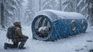 Thumbnail: CAMPING ALONE IN HEAVY RAIN WITH THE CRAZIEST THUNDER // struggling to build shelter in the rain