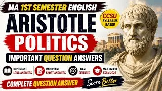 Thumbnail: MA 1st Semester English | Aristotle: Politics | Important Question Answers | CCSU Exam 2026