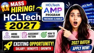 Thumbnail: 😱HclTech Mass Hiring 2027 | HclTech AMP Program | Hiring Process | Assessment | How to Crack ?
