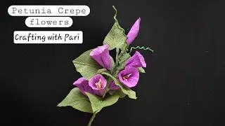 Thumbnail: Petunia  Crepe Flower  - Crafting with Pari 🪻🪻🪻