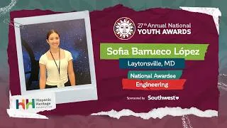 Thumbnail: National Youth Award recipient, Sofia Barrueco Lopez