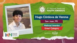 Thumbnail: National Youth Awards recipient, Hugo Córdova de Varona