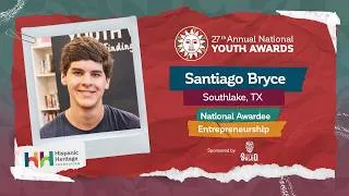 Thumbnail: National Youth Awards recipient, Santiago Bryce
