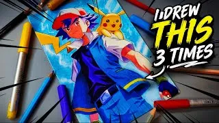 Thumbnail: Ash and Pikachu Drawing | How To Draw Ash And Pikachu #pokemon #pikachu 