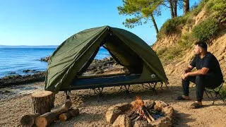 Thumbnail: Solo Survival on Island Camping; Bushcraft Skills. Fishing, Outdoor Cooking