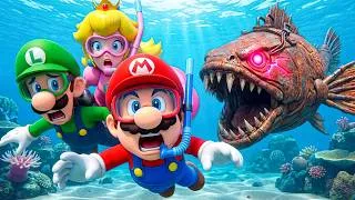 Thumbnail: A Giant Robot Fish Hunted Mario Under the Ocean 😱🌊 | Super Mario Odyssey Story