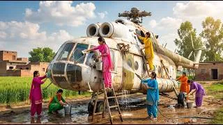 Thumbnail: 7 Village Girls Repair Giant Army Helicopter 🚁 | Mid-Air Emergency & Cook Biryani | Amazing Story