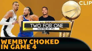 Thumbnail: WEMBY CHOKED IN GAME 4, PLAIN & SIMPLE | TWOforONE with TPJ | Hoops & Brews