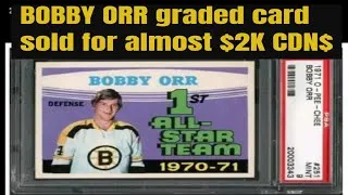 Thumbnail: BOBBY ORR 1971-72 OPC O Pee Chee 1970-71 All Star Team hockey card Boston Bruins EBAY sale PSA 9