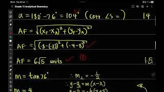 Thumbnail: Grade 11 Technical Mathematics: Analytical Geometry (Part 1)