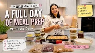 Thumbnail: Indian Weekly Meal Prep & Planning | Healthy High Protein Recipes + Time-Saving Prep Ideas