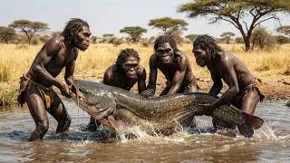 Thumbnail: Life 3.1 Million Years Ago: Early Hominid Humans Clashed with Giant Catfish Ancestors
