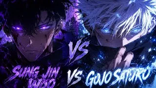 Thumbnail: Gojo Saturo🩵 VS Sung Jin woo💜 | Ai powered | The Strongest sorcerer Or the Shadow Monarch! 