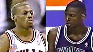 Thumbnail: Dennis Rodman vs Kevin Garnett 1st Meeting in Chicago! Rodman 24 Rebounds & Schools Rookie KG!