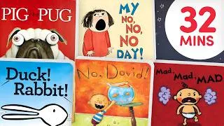 Thumbnail: 10 Bedtime Stories for Kids | Read Aloud | No, David!, Pig the Pug, Mad, Mad, Mad& More