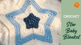 Thumbnail: Crochet star blanket for BEGINNERS | Easy crochet star baby blanket tutorial