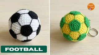 Thumbnail: Crochet Football Tutorial | Easy Amigurumi Soccer Ball Keychain - Beginner friendly