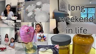 Thumbnail: 🇺🇸LONG WEEKEND IN MY LIFE: New Dinner Set,WHAT WE EAT, clean and Organize with me/Indian Mom USAvlog