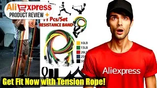 Thumbnail: Get Fit Fast with the Multifunction Fitness Tension Rope 5-Tube Elastic Yoga Pedal Puller -