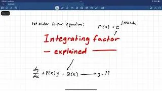 Thumbnail: Integrating Factor Method Made Easy | First Order Linear Differential Equations