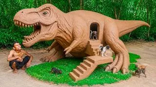 Thumbnail: Rescue 4 Puppies From Deep Hole & Build an Epic T Rex Dog House! 🦖🐶