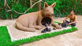 Thumbnail: I Built a Giant Clay Dog House for Rescued Puppies 🐶 They Loved It!