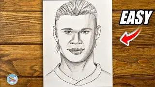 Thumbnail: How to draw Erling Haaland | easy Haaland drawing step by step tutorial  | fifa World Cup drawing