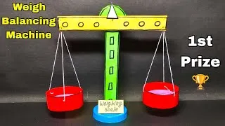 Thumbnail: How to make weigh balancing machine science project | Weighing machine school project