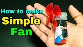 Thumbnail: How to make fan with Dc Motor 9v Battery and switch | Simple fan