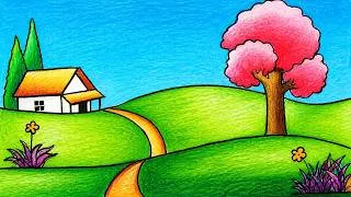 Thumbnail: How To Draw a Beautiful Countryside Scenery | Easy Step by Step Drawing Tutorial
