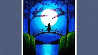 Thumbnail: How To Draw Beautiful Moonlit Bridge Scenery | Easy Step by Step Drawing Tutorial