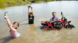 Thumbnail: Ziplining and Jumping Motorcycle into Lake