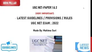 Thumbnail: UGC NET EXAM|Latest Provisions|Revised |Dates|Rescheduled|latest updates|New Guidelinesfor Exam|2022