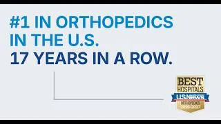 Thumbnail: HSS Ranked #1 in Orthopedics & #3 in Rheumatology by U.S. News & World Report (2026-2027)
