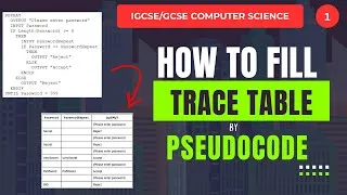 Thumbnail: How to Fill Trace Table from Pseudocode 1 | O Levels/IGCSE Computer Science | Step-by-Step in Urdu