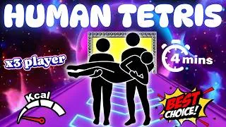 Thumbnail: 4 MIN Human Tetris | 3 Player Co-op Challenge 💥 | Immersive Interactive Warm Up