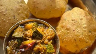 Thumbnail: भंडारे वाले Kaddu ki sabji & Masala Puri | Bhandara style sabji recipe #viral #humbiharsehain 