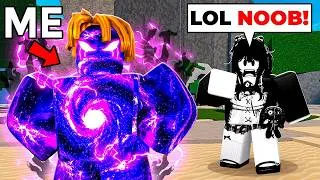 Thumbnail: Pretending To Be a NOOB with COSMIC GAROU MOVESET in The Strongest Battlegrounds