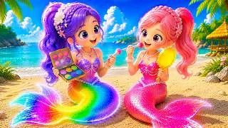 Thumbnail: Rumi vs Mira Mermaid Makeup Challenge! 🧜‍♀️ ✨ Who Becomes a Real Mermaid? | Fashion Glow up