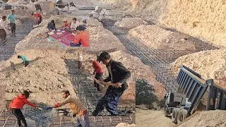 Thumbnail: Massive Progress! Laying the Heavy Steel Rebar Grid for Our House Foundation 🏗️⛓️