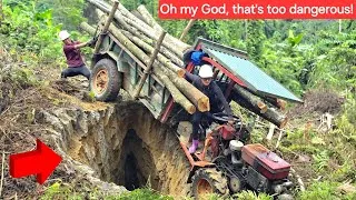 Thumbnail: Agricultural vehicle, an extremely dangerous maneuver by a Vietnamese rural girl.That's terrible.