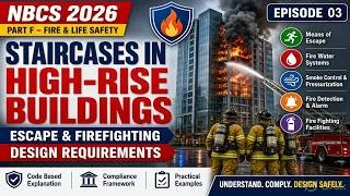 Thumbnail: High-Rise Fire Safety: Staircase & Exit Requirements | NBCS 2026 Part F Explained | EP 03