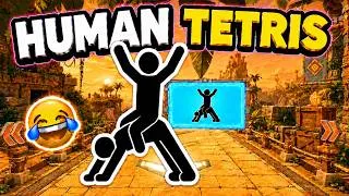 Thumbnail: CO-OP HUMAN TETRIS | 🧱 Can 2 Players Beat Every Wall? | Immersive Interactive Warm-Up