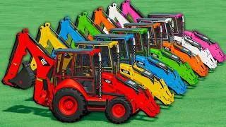 Thumbnail: Mini Tractors With Colors  - REVERSE  CULTIVATING with CAT BACKHOE LOADER  - Farming Simulator 25
