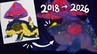Thumbnail: Redrawing my CHILDHOOD CREATURE DESIGNS 🦝🌙🌿